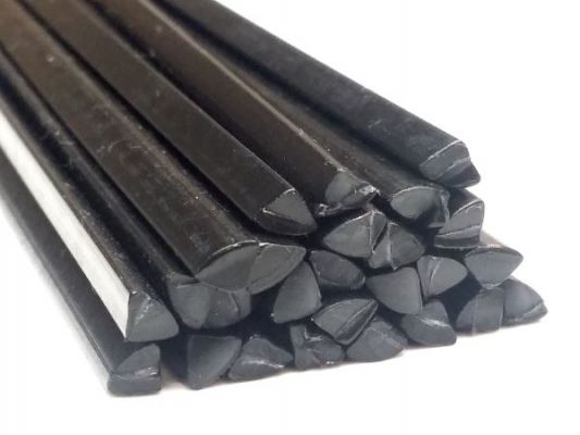 Plastic welding rods PP GF 4mm Triangular Black 25 rods | az-reptec